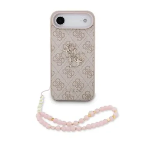 Husă spate Guess PU 4G cu logo metalic pentru iPhone Air, roz
