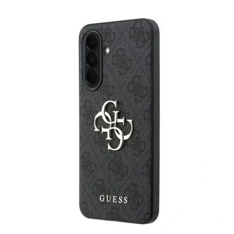 Husa spate Guess PU 4G cu logo metalic pentru Samsung Galaxy A37, gri