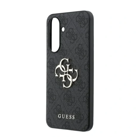 Husa spate Guess PU 4G cu logo metalic pentru Samsung Galaxy A37, gri
