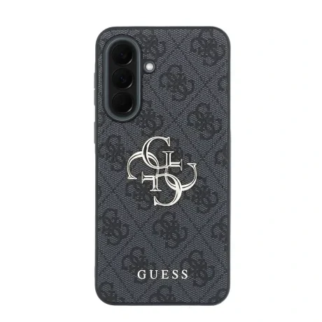 Husa spate Guess PU 4G cu logo metalic pentru Samsung Galaxy A37, gri