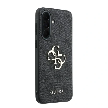 Husa spate Guess PU 4G cu logo metalic pentru Samsung Galaxy A37, gri