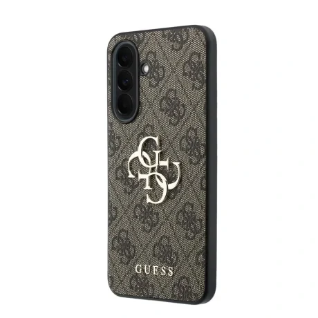 Husa spate Guess PU 4G cu logo metalic pentru Samsung Galaxy A37, maro
