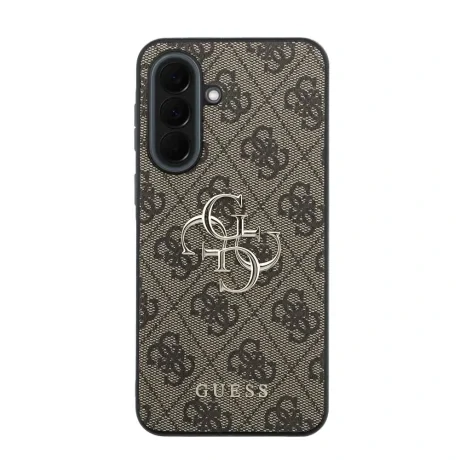 Husa spate Guess PU 4G cu logo metalic pentru Samsung Galaxy A37, maro