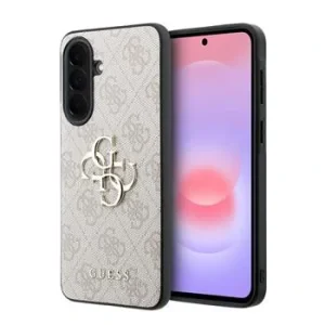 Husa spate Guess PU 4G cu logo metalic pentru Samsung Galaxy A37, roz
