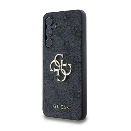 Husa spate Guess PU 4G cu logo metalic pentru Samsung Galaxy A55 5G, gri