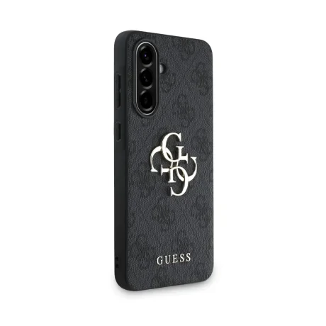 Husa spate Guess PU 4G cu logo metalic pentru Samsung Galaxy A56, gri
