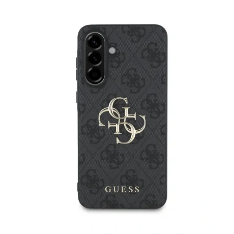 Husa spate Guess PU 4G cu logo metalic pentru Samsung Galaxy A56, gri