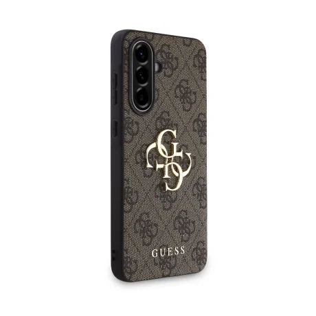 Husa spate Guess PU 4G cu logo metalic pentru Samsung Galaxy A56, maro
