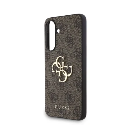 Husa spate Guess PU 4G cu logo metalic pentru Samsung Galaxy A56, maro