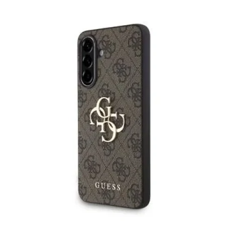 Husa spate Guess PU 4G cu logo metalic pentru Samsung Galaxy A56, maro