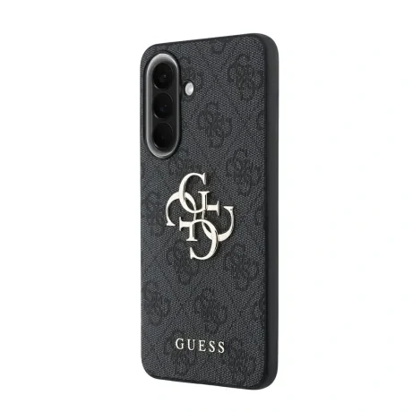 Husa spate Guess PU 4G cu logo metalic pentru Samsung Galaxy A57, gri