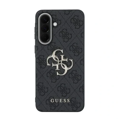 Husa spate Guess PU 4G cu logo metalic pentru Samsung Galaxy A57, gri