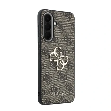Husa spate Guess PU 4G cu logo metalic pentru Samsung Galaxy A57, maro