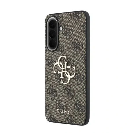 Husa spate Guess PU 4G cu logo metalic pentru Samsung Galaxy A57, maro
