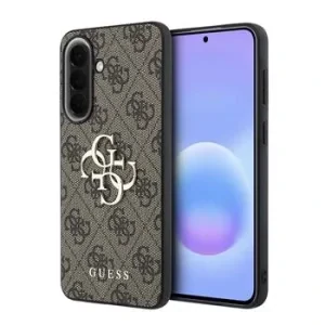 Husa spate Guess PU 4G cu logo metalic pentru Samsung Galaxy A57, maro