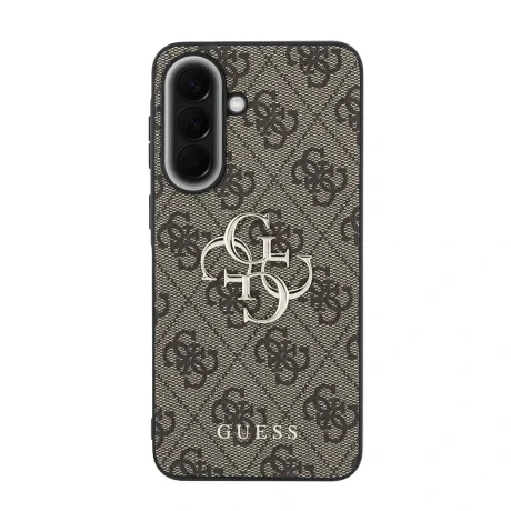 Husa spate Guess PU 4G cu logo metalic pentru Samsung Galaxy A57, maro