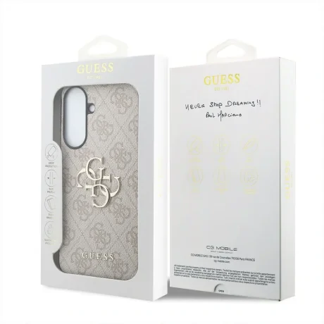 Husa spate Guess PU 4G cu logo metalic pentru Samsung Galaxy A57, roz