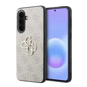 Husa spate Guess PU 4G cu logo metalic pentru Samsung Galaxy A57, roz