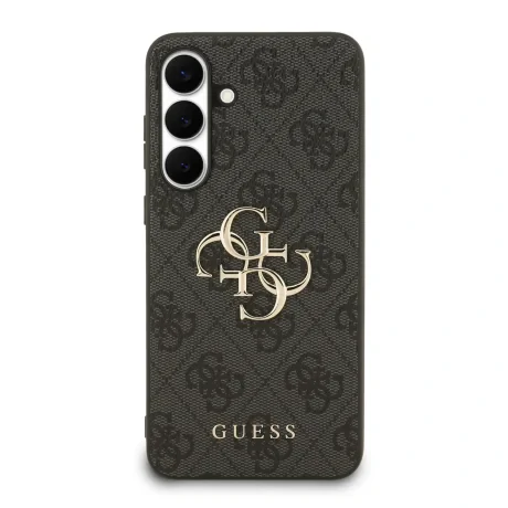 Husa spate Guess PU 4G cu logo metalic pentru Samsung Galaxy S25 FE, gri