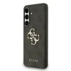 Husa spate Guess PU 4G cu logo metalic pentru Samsung Galaxy S25 FE, gri