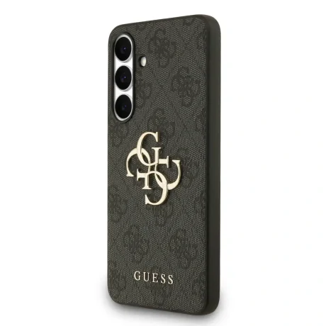 Husa spate Guess PU 4G cu logo metalic pentru Samsung Galaxy S25 FE, gri