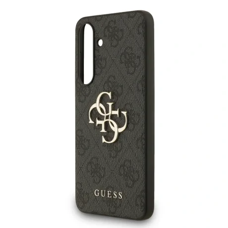 Husa spate Guess PU 4G cu logo metalic pentru Samsung Galaxy S25 FE, gri