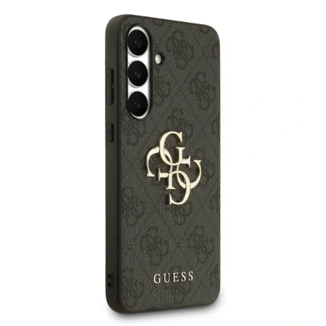 Husa spate Guess PU 4G cu logo metalic pentru Samsung Galaxy S25 FE, gri