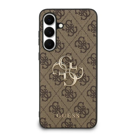 Husa spate Guess PU 4G cu logo metalic pentru Samsung Galaxy S25 FE, maro