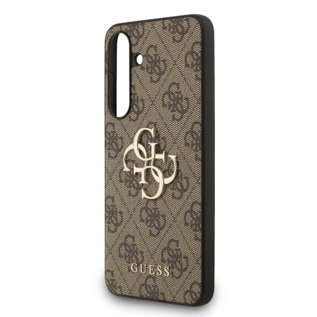 Husa spate Guess PU 4G cu logo metalic pentru Samsung Galaxy S25 FE, maro