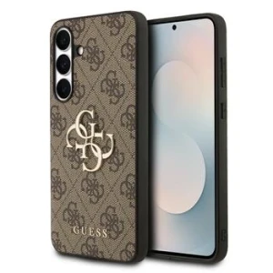 Husa spate Guess PU 4G cu logo metalic pentru Samsung Galaxy S25 FE, maro