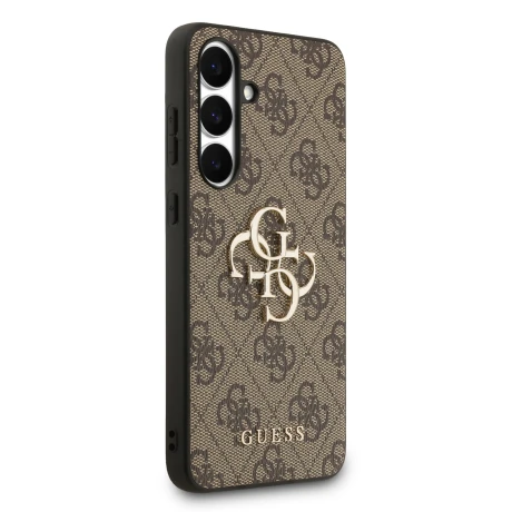 Husa spate Guess PU 4G cu logo metalic pentru Samsung Galaxy S25 FE, maro