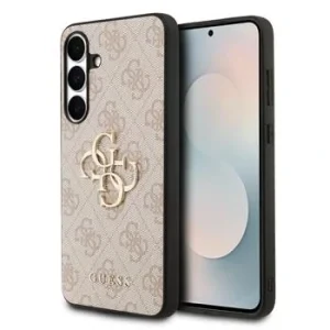 Husa spate Guess PU 4G cu logo metalic pentru Samsung Galaxy S25 FE, roz
