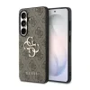 Husă spate Guess PU 4G cu logo metalic pentru Samsung Galaxy S26+, maro