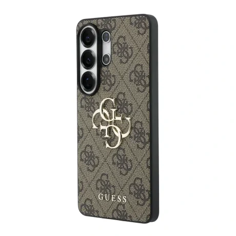 Husa spate Guess PU 4G cu logo metalic pentru Samsung Galaxy S26 Ultra, maro