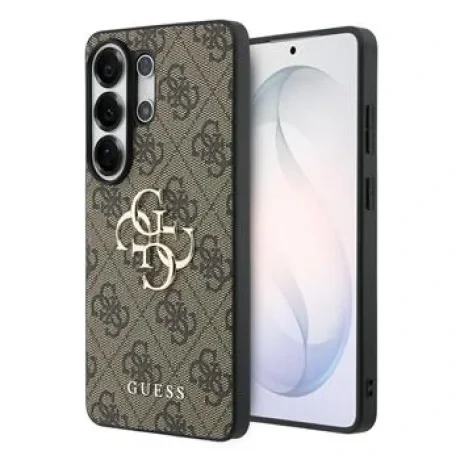 Husa spate Guess PU 4G cu logo metalic pentru Samsung Galaxy S26 Ultra, maro