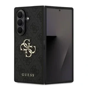 Husă spate Guess PU 4G cu logo metalic pentru Samsung Galaxy Z Fold 7, gri