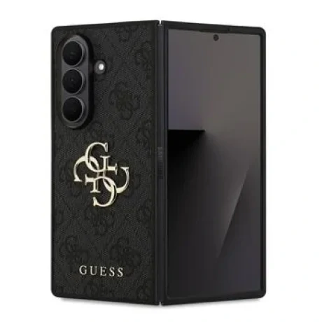 Husă spate Guess PU 4G cu logo metalic pentru Samsung Galaxy Z Fold 7, gri