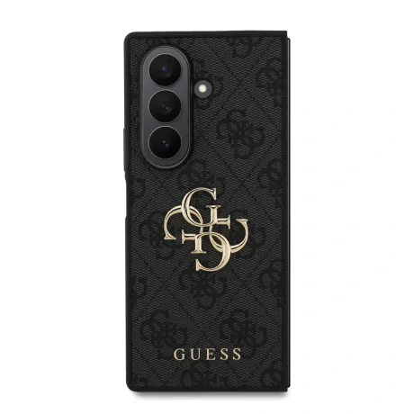 Husă spate Guess PU 4G cu logo metalic pentru Samsung Galaxy Z Fold 7, gri