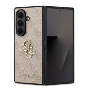 Husă spate Guess PU 4G cu logo metalic pentru Samsung Galaxy Z Fold 7, roz