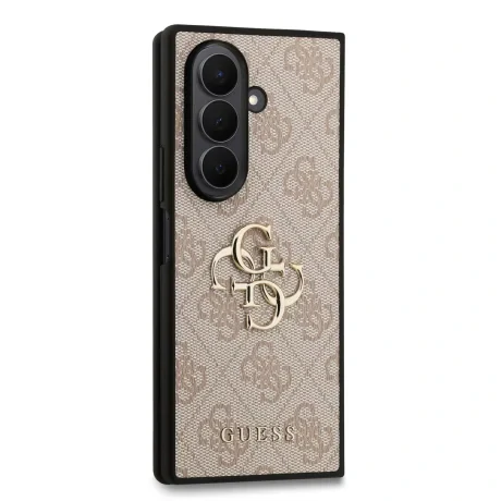 Husă spate Guess PU 4G cu logo metalic pentru Samsung Galaxy Z Fold 7, roz