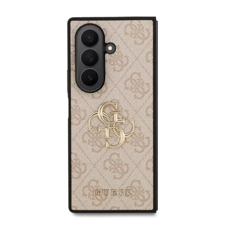 Husă spate Guess PU 4G cu logo metalic pentru Samsung Galaxy Z Fold 7, roz
