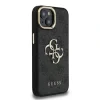Husă spate Guess PU 4G cu logo metalic și cadru pentru cameră, pentru iPhone 13, neagră