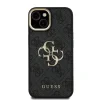 Husă spate Guess PU 4G cu logo metalic și cadru pentru cameră, pentru iPhone 13, neagră