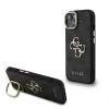 Husă spate Guess PU 4G cu logo metalic și cadru pentru cameră, pentru iPhone 13, neagră