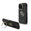 Husă spate Guess PU 4G cu logo metalic și cadru pentru cameră, pentru iPhone 16 Pro, neagră