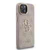Husă spate Guess PU 4G cu logo metalic și cadru pentru cameră, roz, pentru iPhone 15