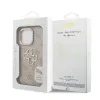 Husă spate Guess PU 4G cu logo metalic și cadru pentru cameră, roz, pentru iPhone 15 Pro