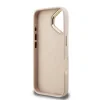 Husă spate Guess PU 4G cu logo metalic și cadru pentru cameră, roz, pentru iPhone 16