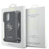 Husă spate Guess PU 4G cu logo metalic și curea crossbody pentru iPhone 16, neagră