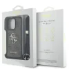 Husă spate Guess PU 4G cu logo metalic, tip crossbody, maro, pentru iPhone 15 Pro Max